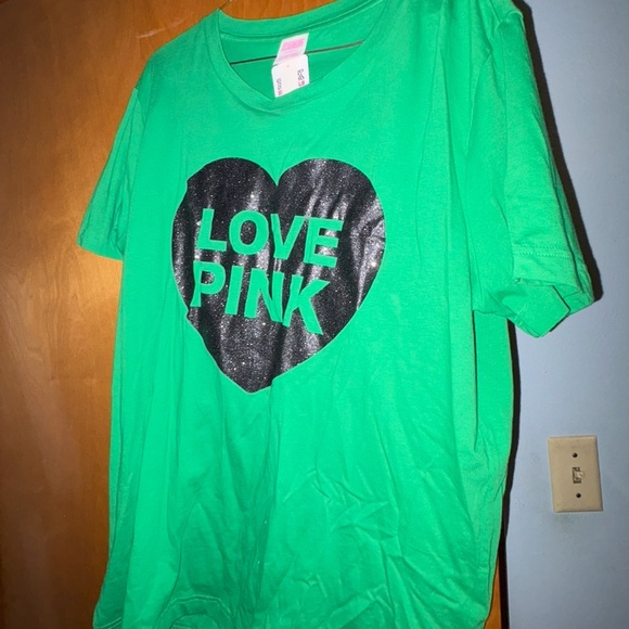 Victoria's Secret PINK Vibrant Green Tee - Picture 3 of 3